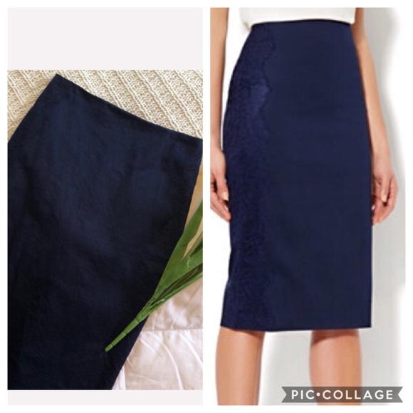 New York & Company Dresses & Skirts - Navy Blue Pencil Skirt Lace